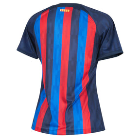 Camisa Barcelona I (Home) 22/23 - Torcedor Feminina - Azul Marinho, Azul Royal e Vermelho - Manto Elegante