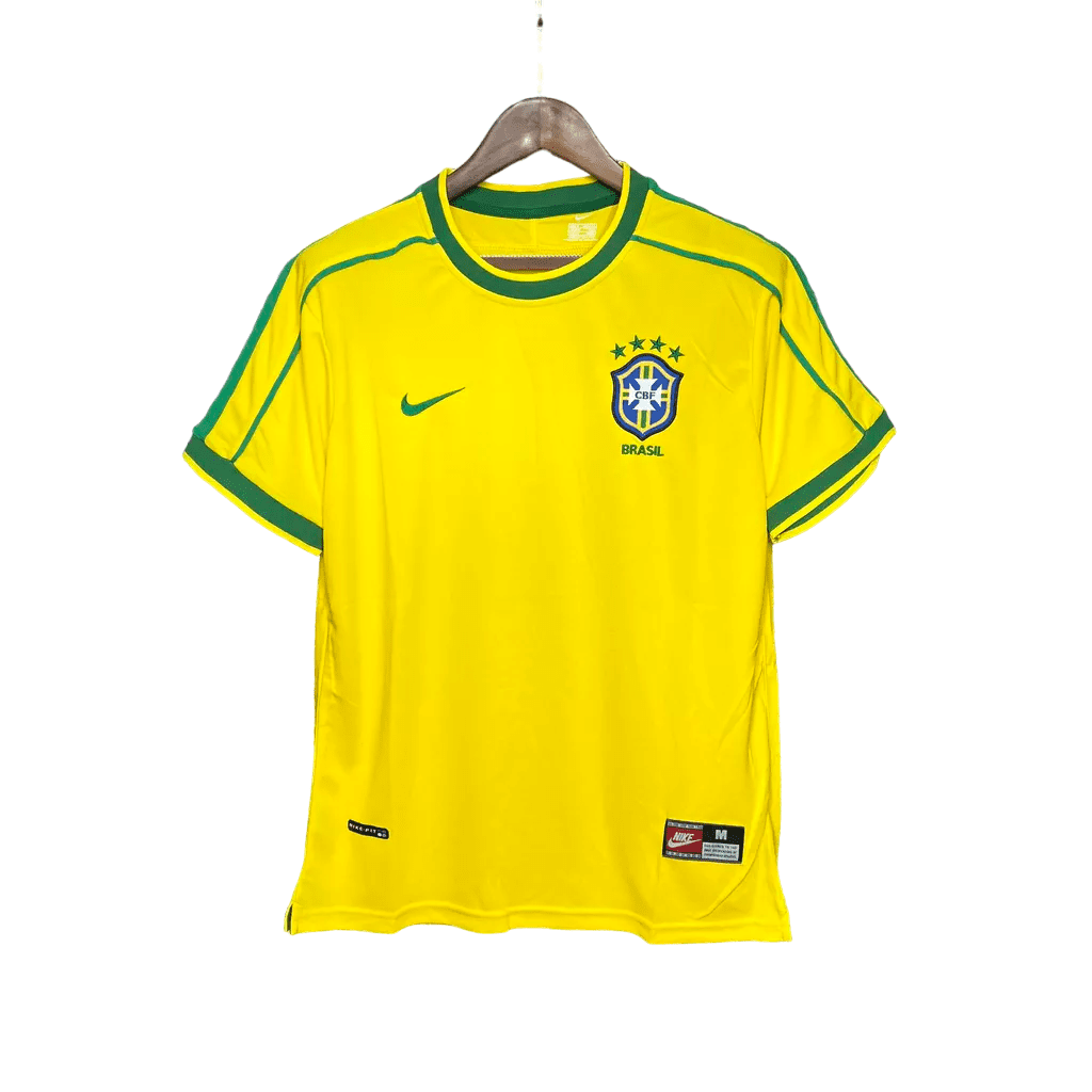 Camisa Retrô do Brasil I 1998 - Torcedor Masculina - Amarelo