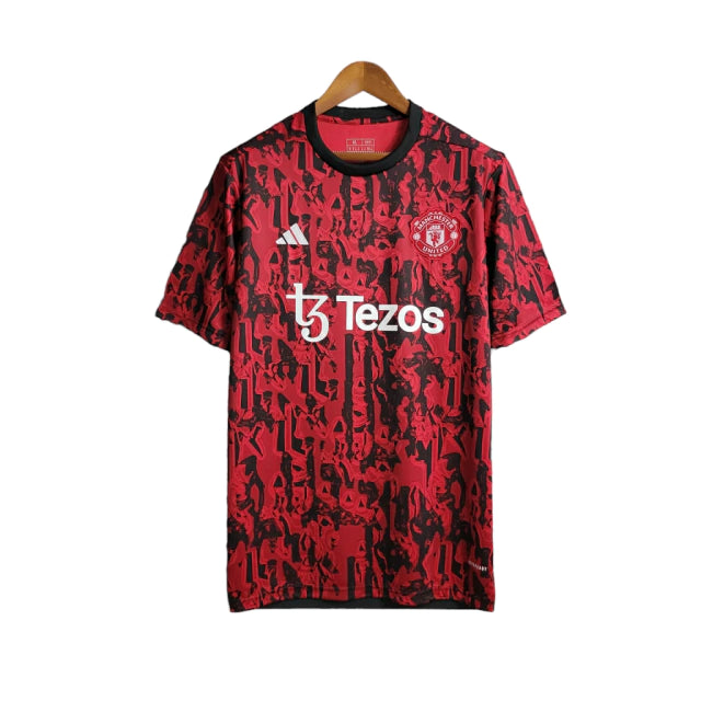 Camisa de Treino Manchester United 23/24 - Torcedor Masculina - Vermelho e Preto - Manto Elegante