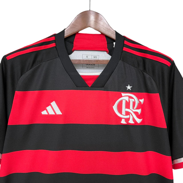 Camisa Flamengo I 24/25 - Torcedor Masculina - Vermelho e Preto - Manto Elegante