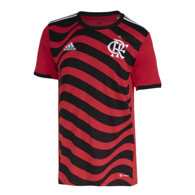 Camisa Flamengo III 22/23 - Torcedor Masculina - Vermelho e Preto - Manto Elegante