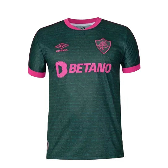 Camisa Fluminense III 23/24 - Torcedor Masculina - Verde e Rosa - Manto Elegante