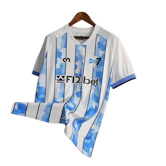 Camisa Grêmio Edição Especial Fut7 23/24 - Torcedor Masculina - Azul e Branco - Manto Elegante