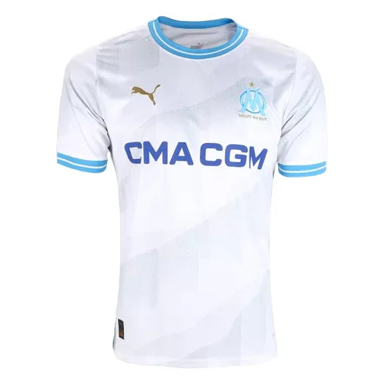 Camisa Olympique Marseille I (Home) 23/24 - Torcedor Masculina - Branco - Manto Elegante