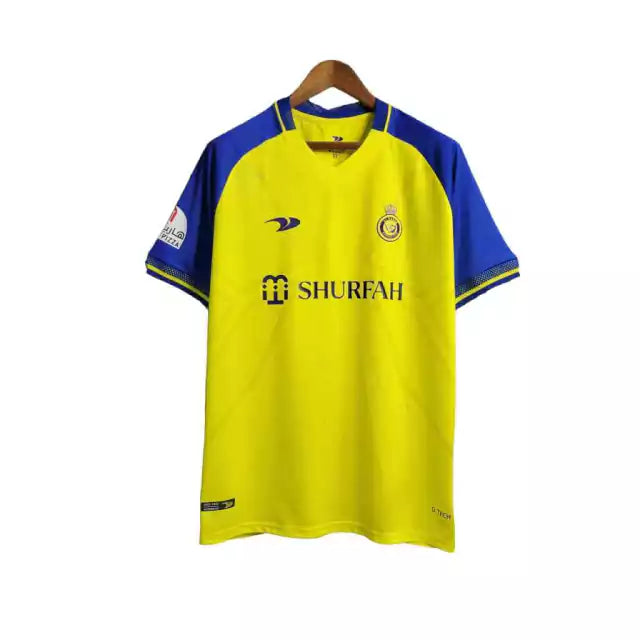 Camisa Al-Nassr I (Home) 22/23 - Torcedor Masculina - Amarelo e Azul - Manto Elegante