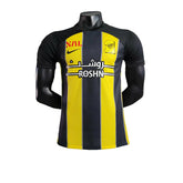 Camisa Al-Ittihad I (Home) 23/24 - Jogador Masculina - Preto e Amarelo - Manto Elegante