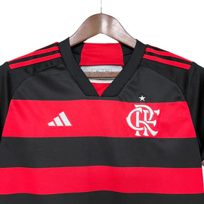 Camisa Flamengo I 24/25 - Torcedor Feminina - Vermelho e Preto