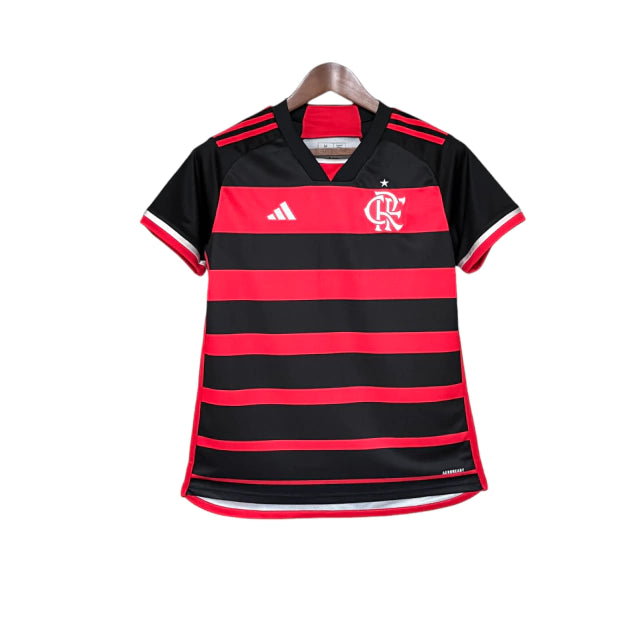 Camisa Flamengo I 24/25 - Torcedor Feminina - Vermelho e Preto