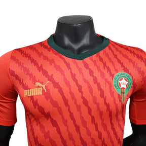 Camisa Seleção de Marrocos I (Home) 23/24 - Jogador Masculina - Vermelho - Manto Elegante