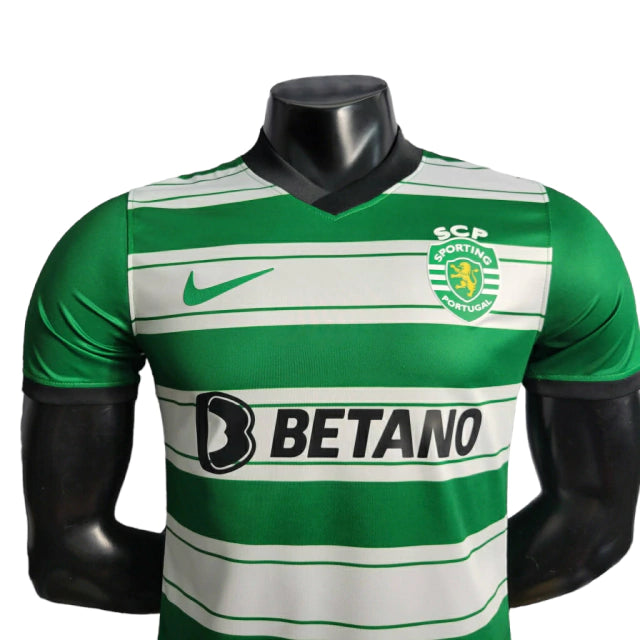 Camisa Sporting Lisboa I (Home) 22/23 - Jogador Masculina - Verde e Branco - Manto Elegante