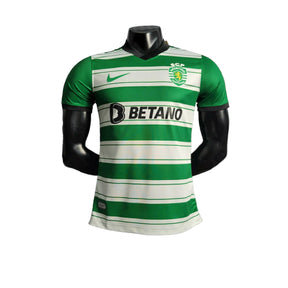 Camisa Sporting Lisboa I (Home) 22/23 - Jogador Masculina - Verde e Branco - Manto Elegante