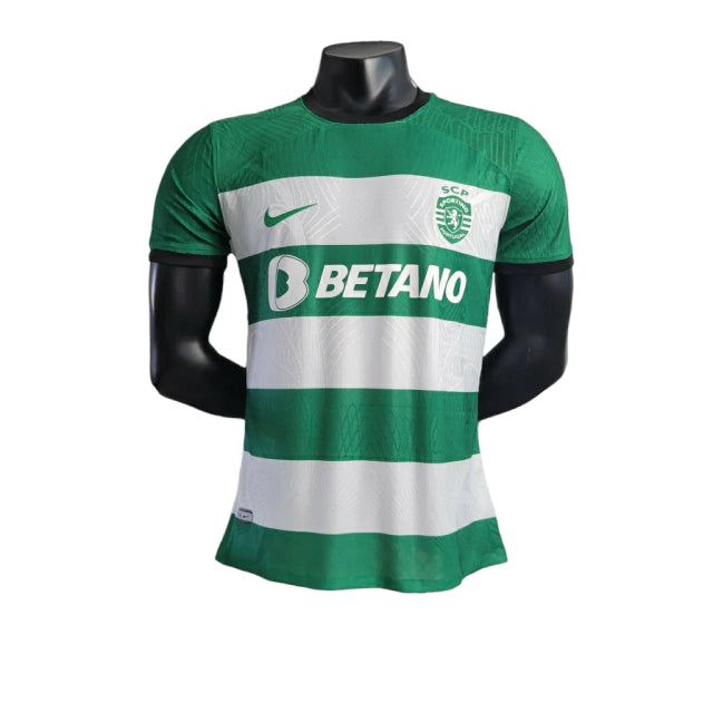 Camisa Sporting Lisboa I (Home) 23/24 - Jogador Masculina - Verde e Branco - Manto Elegante