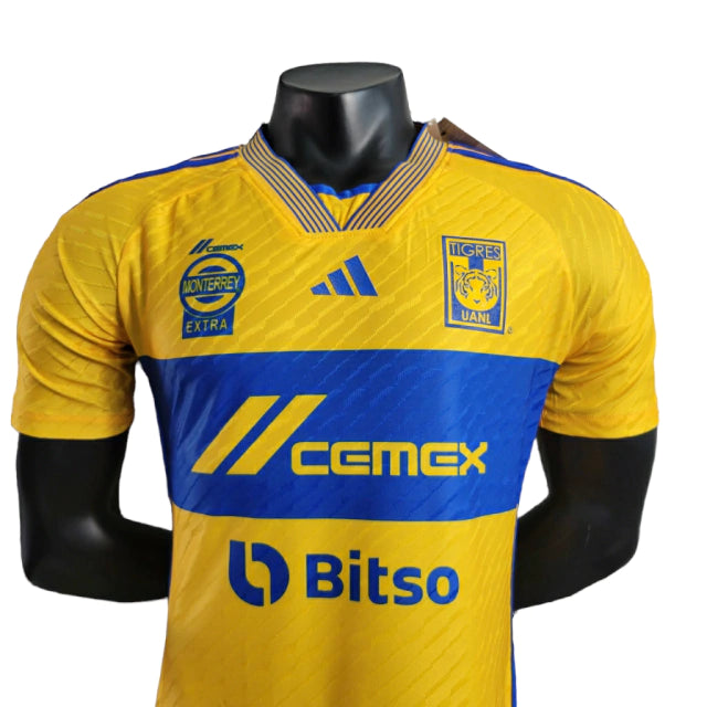 Camisa Tigres do México I (Home) 23/24 - Jogador Masculina - Amarelo e Azul - Manto Elegante