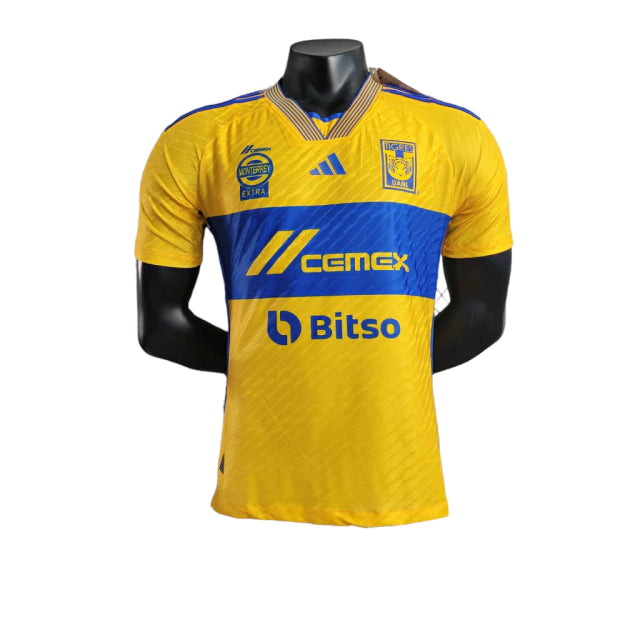 Camisa Tigres do México I (Home) 23/24 - Jogador Masculina - Amarelo e Azul - Manto Elegante