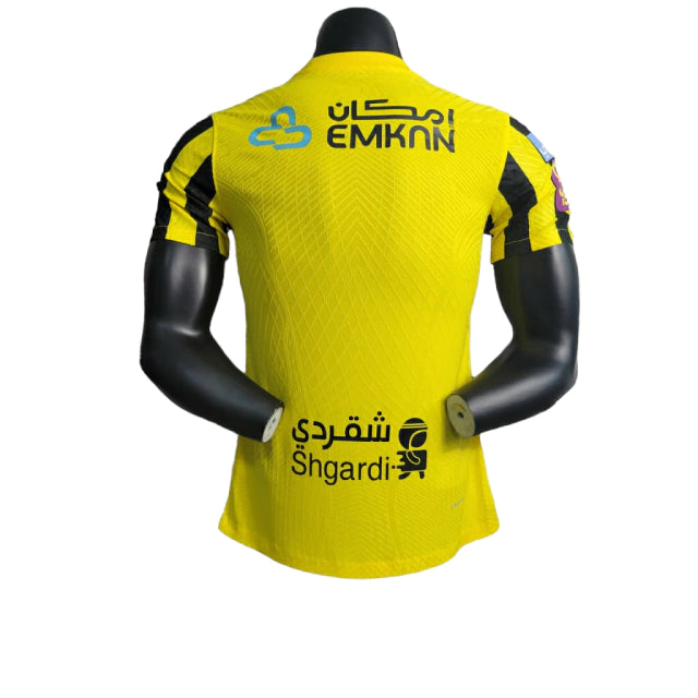 Camisa Al-Ittihad II (Away) 23/24 - Jogador Masculina - Amarelo e Preto - Manto Elegante