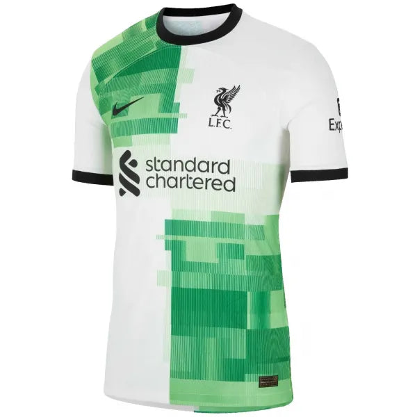 Camisa Liverpool II (Away) 23/24 - Torcedor Masculina - Branco e Verde - Manto Elegante