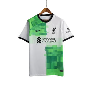 Camisa Liverpool II (Away) 23/24 - Torcedor Masculina - Branco e Verde - Manto Elegante