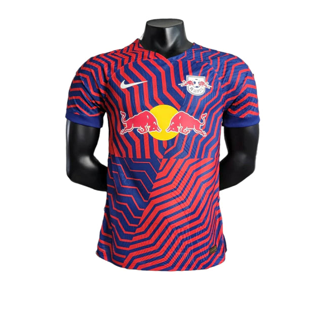 Camisa RB Leipzig II (Away) 23/24 - Jogador Masculina - Azul e Vermelho - Manto Elegante