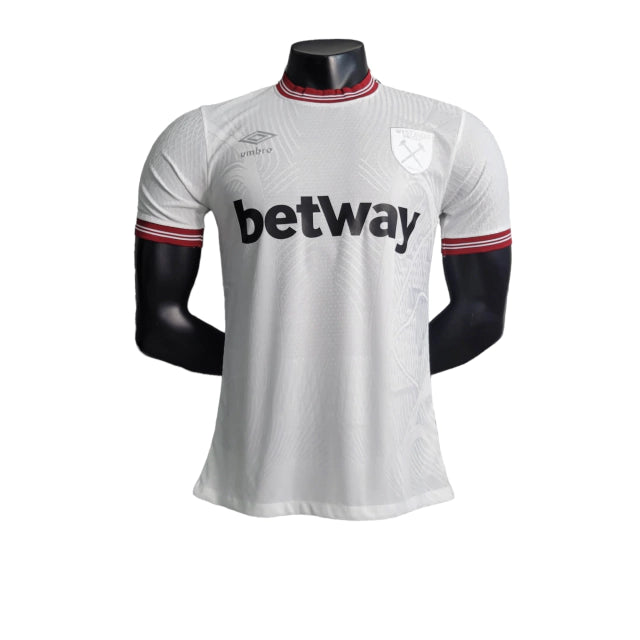 Camisa West Ham II (Away) 23/24 - Jogador Masculina - Branco - Manto Elegante