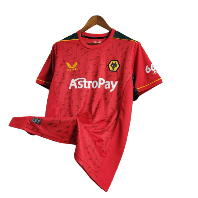 Camisa Wolves II (Away) 23/24 - Torcedor Masculina - Vermelho - Manto Elegante