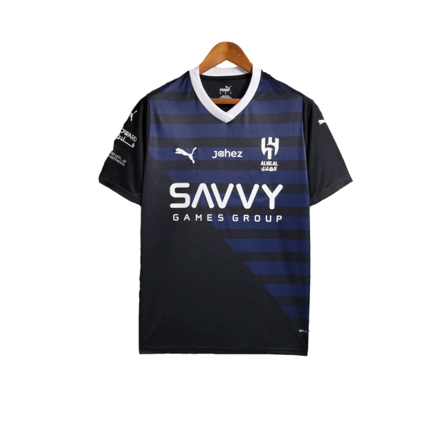 Camisa Al-Hilal III (Third) 23/24 - Torcedor Masculina - Preto e Azul - Manto Elegante