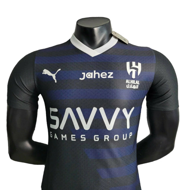 Camisa Al-Hilal III (Third) 23/24 - Jogador Masculina - Preto e Azul - Manto Elegante