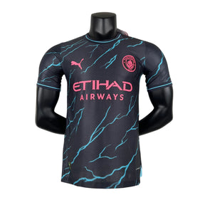 Camisa Manchester City III (Third) 23/24 - Jogador Masculina - Preto - Manto Elegante