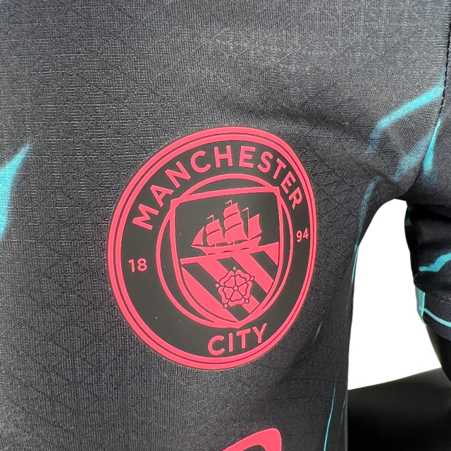 Camisa Manchester City III (Third) 23/24 - Jogador Masculina - Preto - Manto Elegante