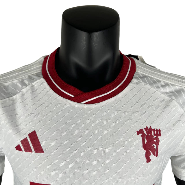 Camisa Manchester United III (Third) 23/24 - Jogador Masculina - Branco - Manto Elegante