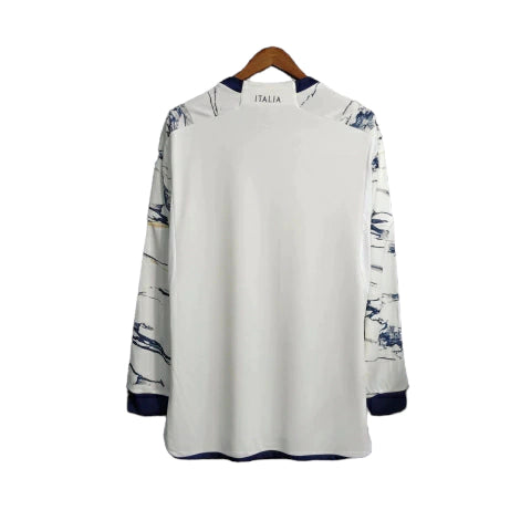 Italy National Team II (Away) 23/24 Long Sleeve Shirt - Men's Fan - White 