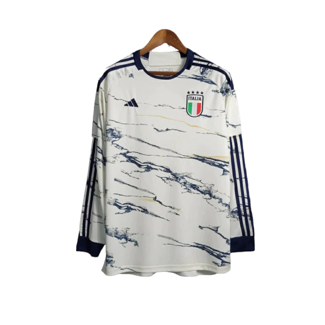 Italy National Team II (Away) 23/24 Long Sleeve Shirt - Men's Fan - White 