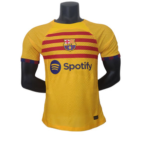 Camisa Barcelona IV (Fourth) 23/24 - Jogador Masculina - Amarelo - Manto Elegante