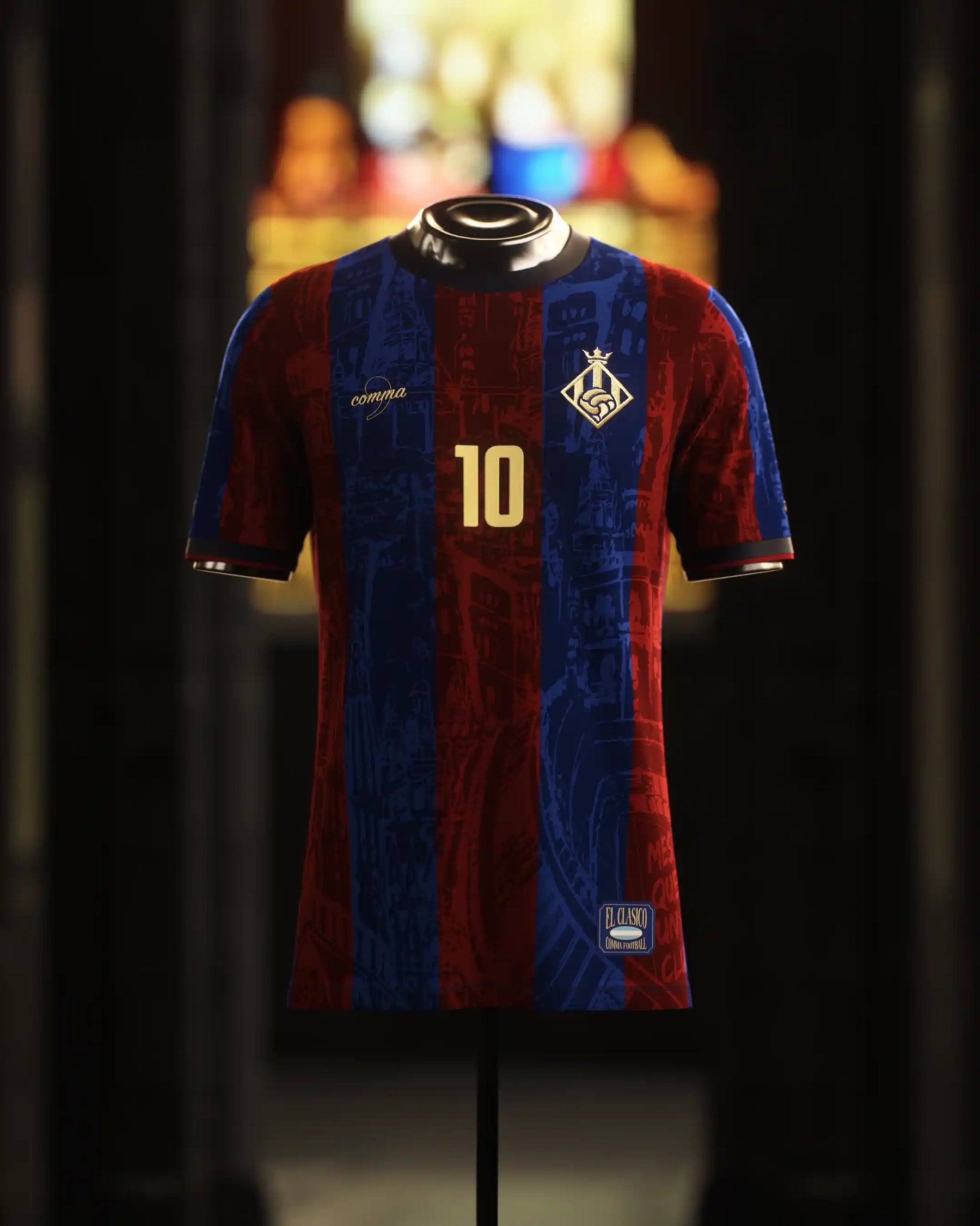 Camisa "Legends Of Barcelona" 24/25 - Messi #10 LA PULGA - Edição Especial Trio MSN - Torcedor Masculina - Vermelho e Azul