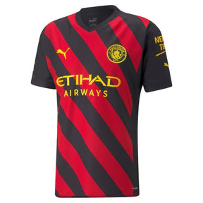 Camisa Manchester City II (Away) 22/23 - Torcedor Masculina - Preto e Vermelho - Manto Elegante