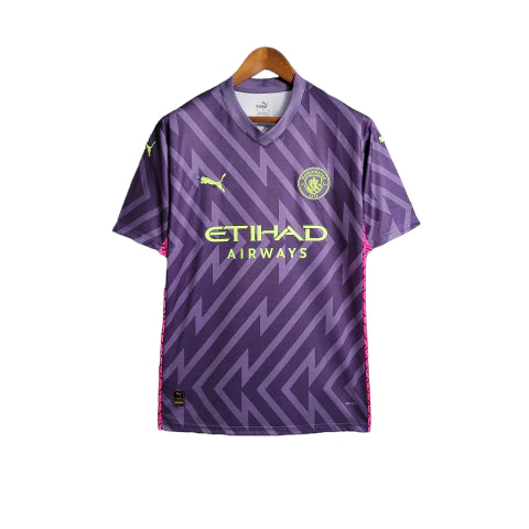 Camisa de Goleiro Manchester City 23/24 - Torcedor Masculina - Roxo - Manto Elegante