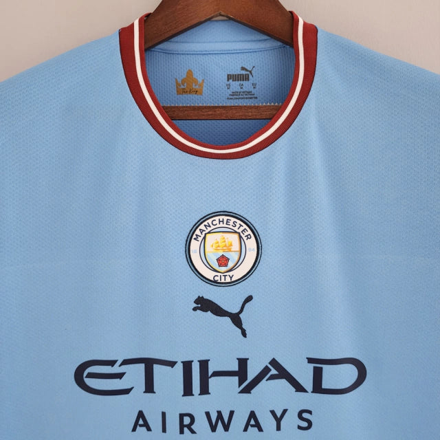 Camisa Manchester City I (Home) 22/23 - Torcedor Masculina - Azul - Manto Elegante