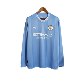 Camisa Manga Longa Manchester City I (Home) 23/24 - Torcedor Masculina - Azul - Manto Elegante