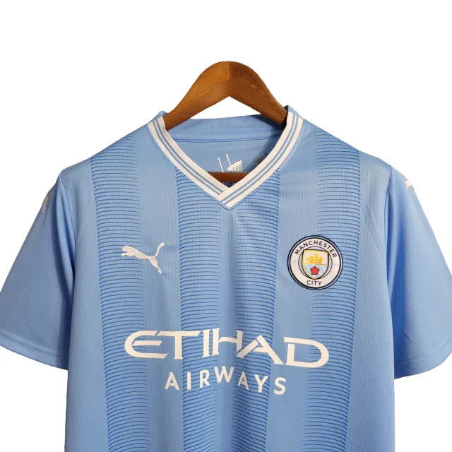 Camisa Manchester City I (Home) 23/24 - Torcedor Masculina - Azul - Manto Elegante