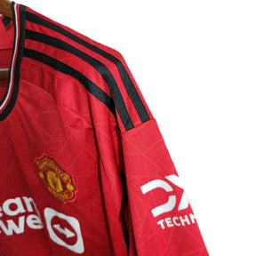 Camisa Manga Longa Manchester United I (Home) 23/24 - Torcedor Masculina - Vermelho - Manto Elegante