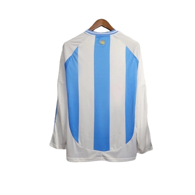 Camisa Manga Longa Seleção da Argentina I (Home) 24/25 - Torcedor Masculina - Branco e Azul