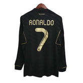 Camisa Manga Longa Retrô Real Madrid II Cristiano Ronaldo #7 2011 - Torcedor Masculina - Preto