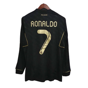 Camisa Manga Longa Retrô Real Madrid II Cristiano Ronaldo #7 2011 - Torcedor Masculina - Preto