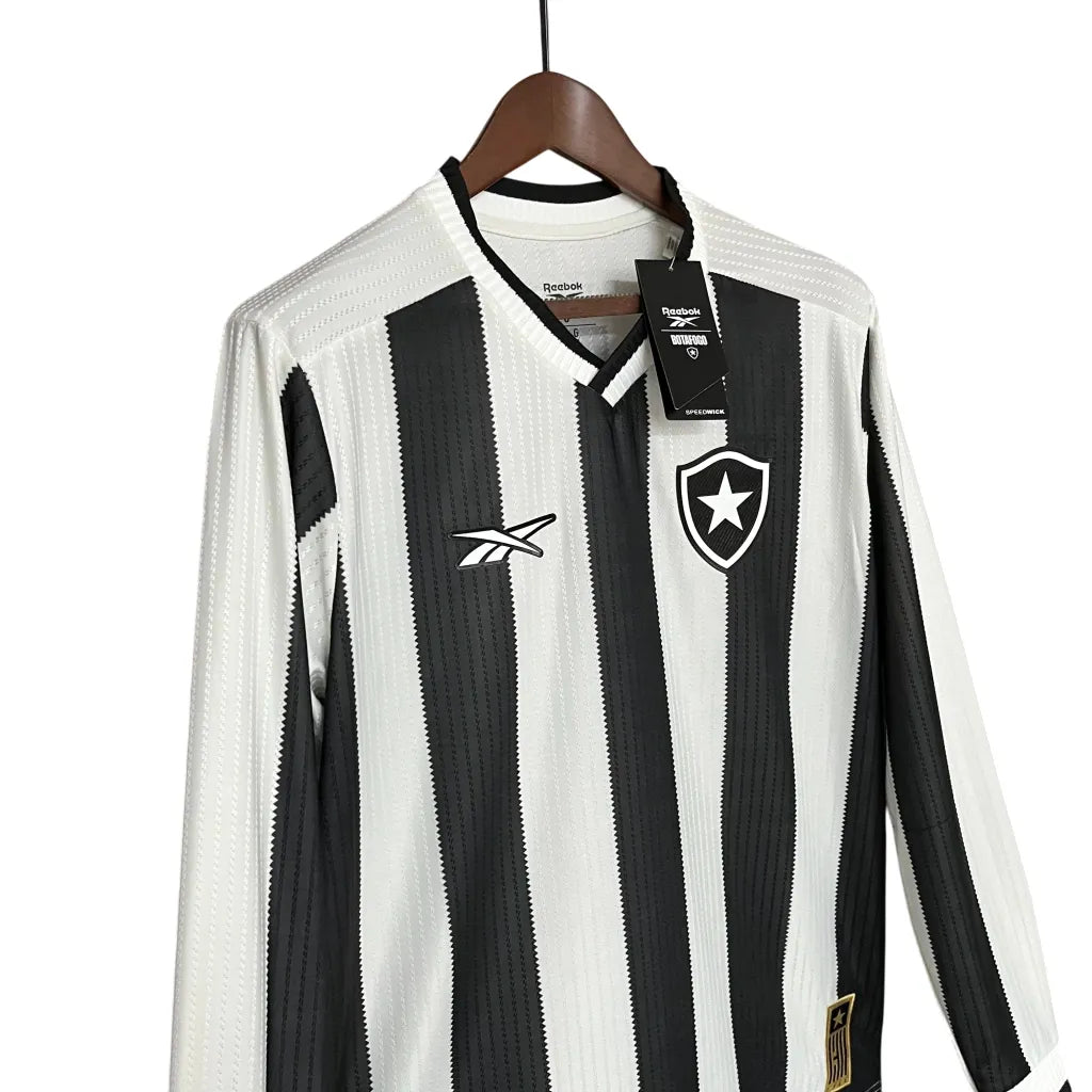 Camisa Manga Longa Botafogo I 24/25 - Torcedor Masculina - Preto e Branco