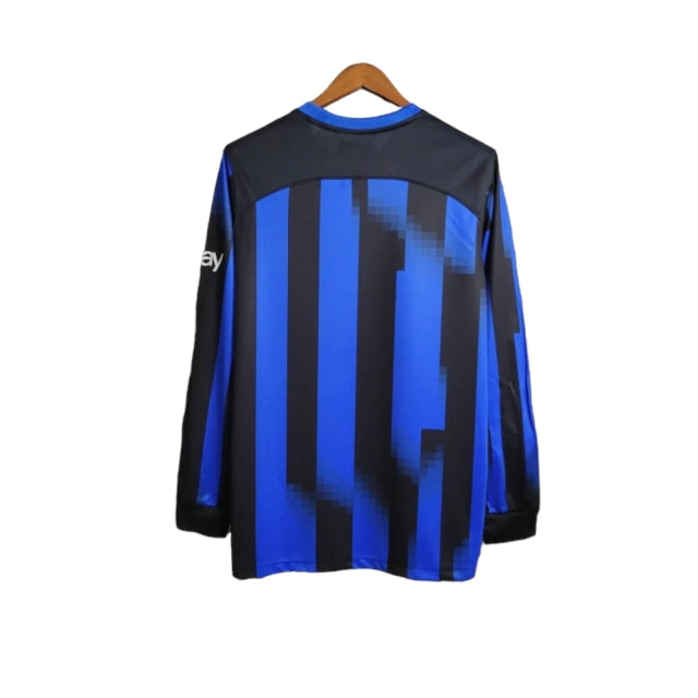 Camisa Manga Longa Inter de Milão I (Home) 23/24 - Torcedor Masculina - Azul e Preto - Manto Elegante