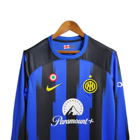 Camisa Manga Longa Inter de Milão I (Home) 23/24 - Torcedor Masculina - Azul e Preto - Manto Elegante