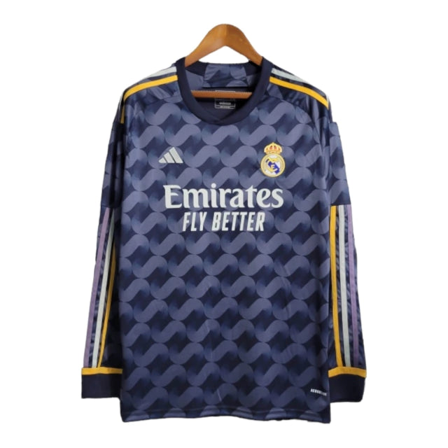 Camisa Manga Longa Real Madrid II (Away) 23/24 - Torcedor Masculina - Cinza - Manto Elegante