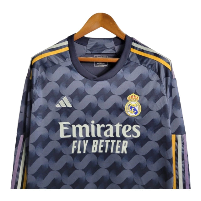 Camisa Manga Longa Real Madrid II (Away) 23/24 - Torcedor Masculina - Cinza - Manto Elegante