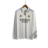 Camisa Manga Longa Real Madrid I (Home) 22/23 - Torcedor Masculina - Branco