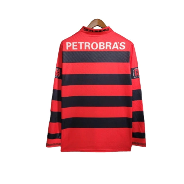 Camisa Manga Longa Retrô Flamengo I 94/95 - Torcedor Masculina - Vermelho e Preto