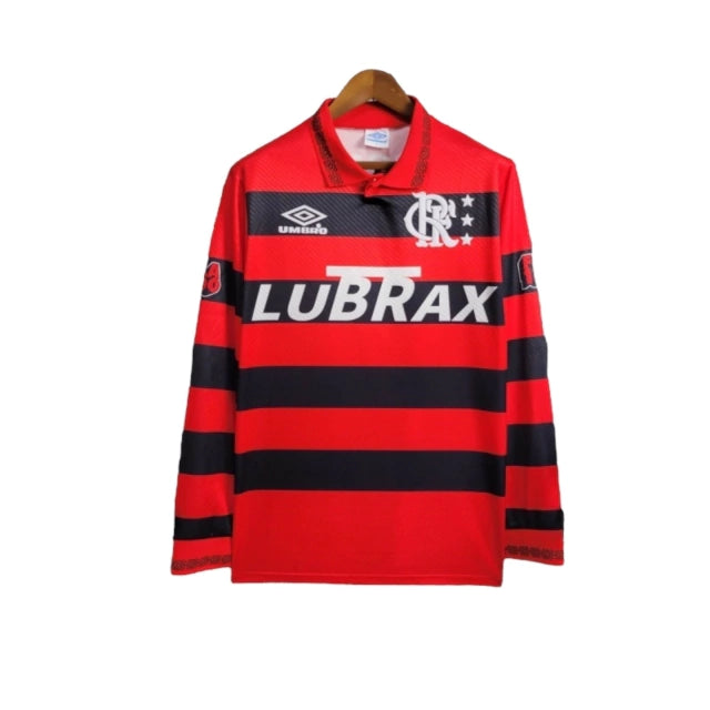 Camisa Manga Longa Retrô Flamengo I 94/95 - Torcedor Masculina - Vermelho e Preto